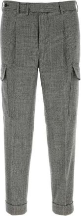Pantaloni Torino Slim-fit Trousers, male, Gray, Size: M Embroidered Stretch Wool Blend Pant