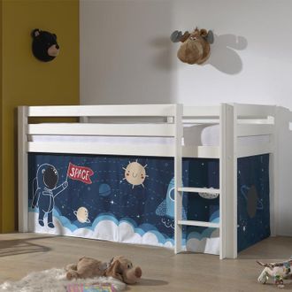M&S Collection M&s - Cama De Media Altura 90x200 Con Somier Y Funda Space Vipack Pino Blanco