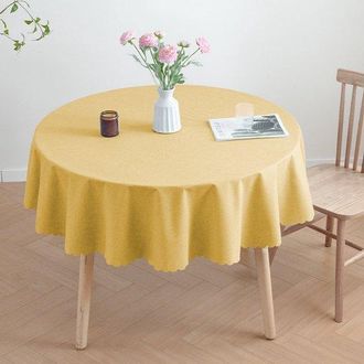 No Brand Mantel Redondo De 120 Cm De Di&aacute;metro, Resistente Y Duradero, Lavable, Ideal Para Buf&eacute;s, Fiestas, Cenas, Bodas Y Baby Showers (amarillo Jengibre)