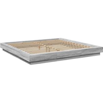 vidaXL Bed Frame with led Lights without Mattress Grey Sonoma 200x200cm Vidaxl