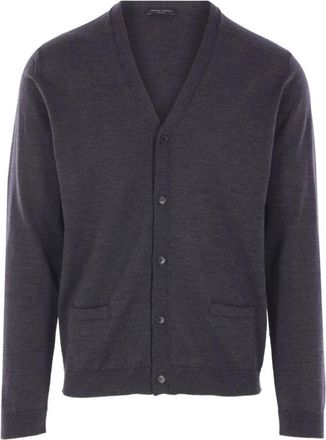 Roberto Collina Heren, Truien, Grijs, Maat: L Wol