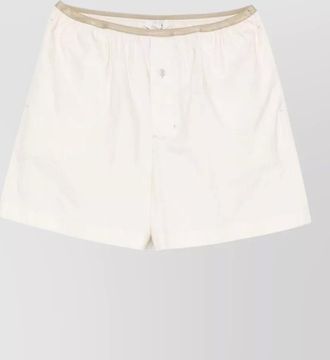 Christophe Lemaire silk nylon blend shorts button detail