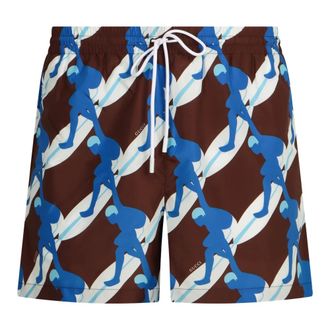 Gucci Bedrukte Zwemshorts - Heren - Strandmode - Veelkleurig - L - Polyester - Badmode