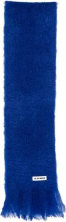 Jil Sander Wol Sjaal - Dames - Wintersjaals - Blauw - ONE Size - Wol - Accessoires