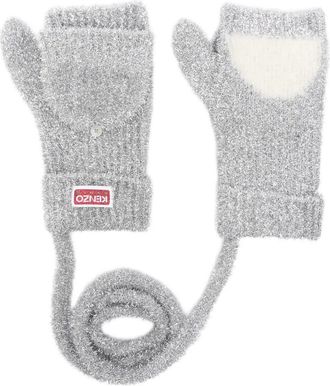 Kenzo Guanti con applicazione logo - Grigio