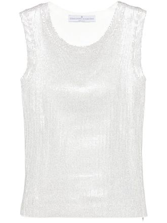 Ermanno Scervino stud-embellished cotton tank top - women - Cotton/Aluminium - M - White