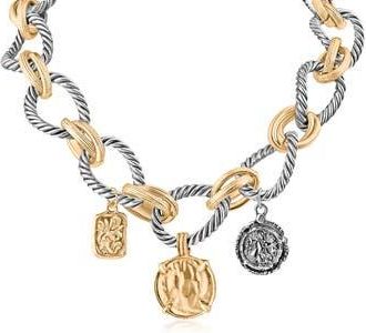 Jardin Two-Tone Coin Charm Necklace in Gold/Silver at Nordstrom Rack