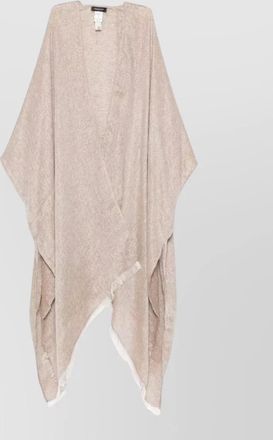 Fabiana Filippi linen poncho draped design fringed hem