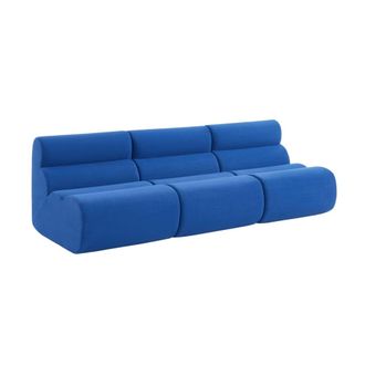 Sweeek Sof&aacute; envasado al vac&iacute;o modular de tela, 3 plazas, azul el&eacute;ctrico