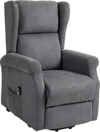 HOMCOM Homcom - Poltrona Reclinabile Alzapersona con Telecomando Grigio Scuro