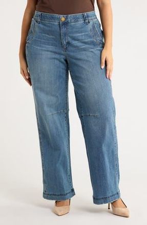 Democracy Dart Wide Leg Jeans in Mid Blue Artisanal at Nordstrom Rack, Size 20W