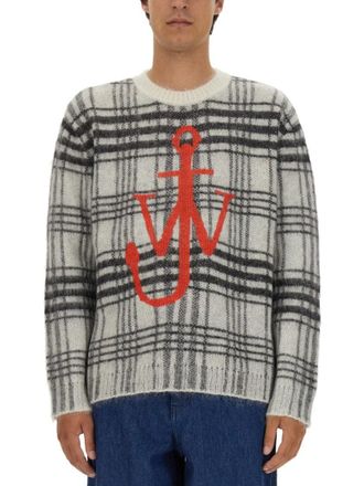 J.W.Anderson Classic Plaid Knit Jersey With Bold Anchor Logo