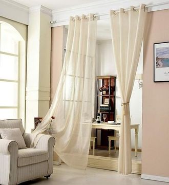 Woltu Woltu Tenda Finesta Trasparente Per Camera Da Letto Voile Colore 2x Sand 140x225 Cm,tenda Senza Cinghie