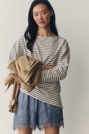 Maeve Greer 100% Cotton Relaxed Long-Sleeve Top