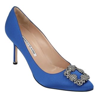 Manolo Blahnik Hohe Schuhe - Hangisi 090 Pumps Blue - Gr. 38 (EU) - in Blau - f&uuml;r Damen