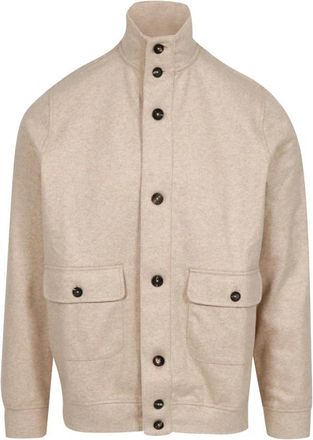 FILIPPO DE LAURENTIIS Wollen Kasjmier Gevilt Vest - Heren - Zomerjassen - Beige - 2XL - Wol - Jassen