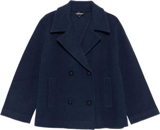 Emporio Armani Blue Single-breasted Coat