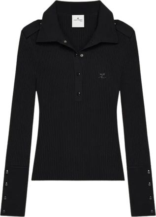 Courr&egrave;ges Black Logo Polo Shirt