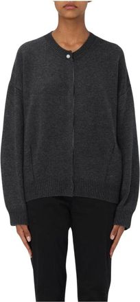 Liu Jo Truien & Vesten, Dames, Zwart, L, Gebreid Vest met Ritssluiting