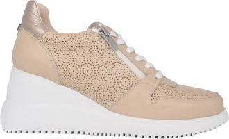 Wonders Beige leren sneaker met sleehak - Dames - Sleehakken - Beige - 40 EU - Schoenen