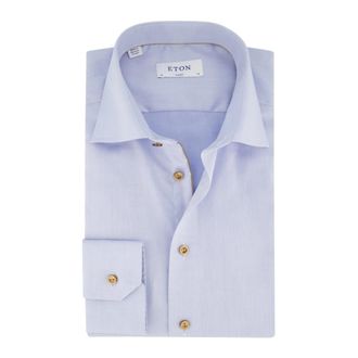 Eton Lichtblauwe Overhemdjurk - Wide Fit - Heren - Zakelijke Overhemden - Blauw - XL - Katoen - Overhemden