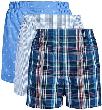 Polo Ralph Lauren Classic Fit Woven Boxers Mens Underwear Summit Plaid/Prl Deco Print/Cedar Plaid : 2XL, Cotton
