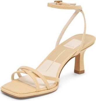 Dolce Vita Manji Ankle Strap Sandal in Lt Natural Raffia at Nordstrom, Size 9.5