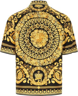 Versace Baroque-Print Silk Shirt