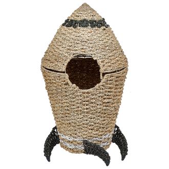 Beliani Beliani - Cesta De Fibra De Algas Marinas Con Estampado Forma De Cohete Natural Paarl