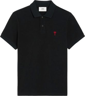 Ami Polo con logo ricamato - Nero