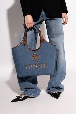Versace Shopper Bag, Womens, Blue