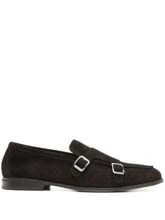 Doucal's Cocoa su&egrave;de loafers met dubbele gesp - Bruin