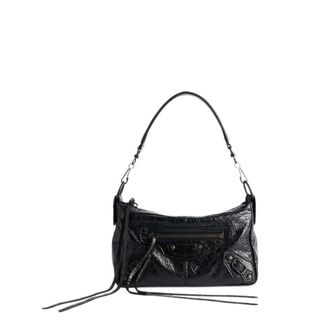 Balenciaga Mini Le City Moto Leather Shoulder Bag