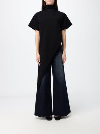 Alaia Top dolcevita in jersey di cotone dal design asimmetrico e drappeggiato