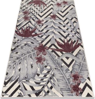RugsX Rugsx - Alfombra Heos 78540 Hojas Selva Crema/burdeos Beige 160x220 Cm