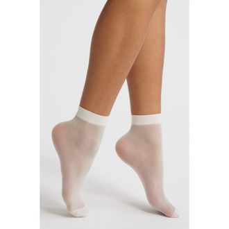 Hue Sheer Ankle Socks in Ivory at Nordstrom