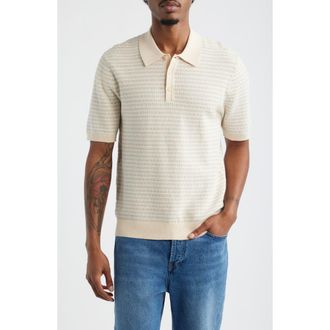 Wax London Naple Mini Geo Polo Sweater in Natural at Nordstrom, Size Xx-Large