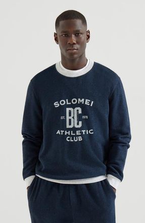 Brunello Cucinelli Cotton French terry sweatshirt in Navy Blue at Nordstrom, Size Xx-Large Eu