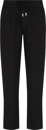 Vilebrequin Parc Linen Pants - Heren - Straight fit broeken - Zwart - 3XL - Linnen - Broeken