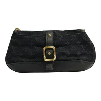Louis Vuitton Navy Canvas Leather Pouch (Pre-Owned)