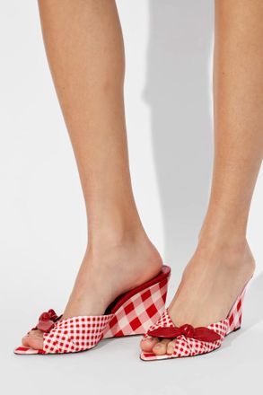 Jimmy Choo London Livi Wedge 85 Wedge Slide Sandals, Womens, Red