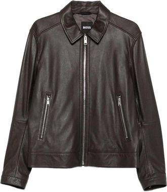 BOSS Giacca in pelle - Marrone