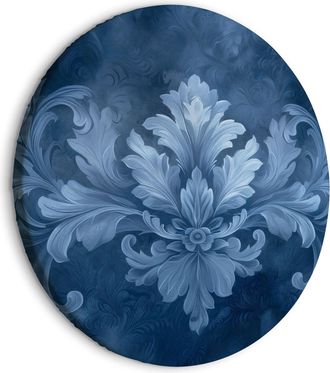 OEM Cuadro Redondo - Adorno En Azul Y Colores Fr&iacute;os: Decoraci&oacute;n Azul Oscuro / Adorno Azul En Tonos Fr&iacute;os