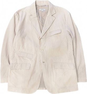 Engineered Garments Mens Andover Jacket In Beige Seersucker
