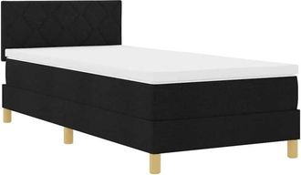 vidaXL Cama Tipo Box Spring Con Colch&oacute;n Negro 90 X 190 Cm Tela Vidaxl