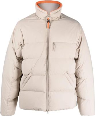 Junya Watanabe Gewatteerde Hoge Hals Rits Jas - Heren - Winterjassen - Beige - M - Jassen