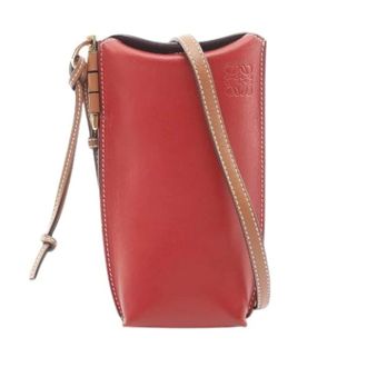 Loewe Pre-owned Cross Body Bags, female, Red, Size: ONE SIZE Pre-owned Gate Pocket leather shoulder bag