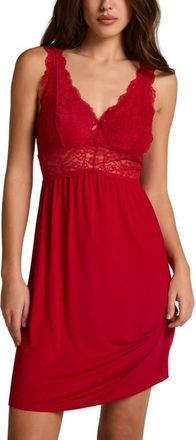 Hunkem&ouml;ller Nora Lace Slip Dress in Burgundy at Nordstrom, Size Xx-Large