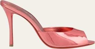 Christian Louboutin 100mm Me Dolly Metallic Leather Slide Sandals