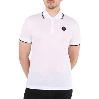 Roberto Cavalli Mens Optic White Logo Polo Shirt, Size XX-Large